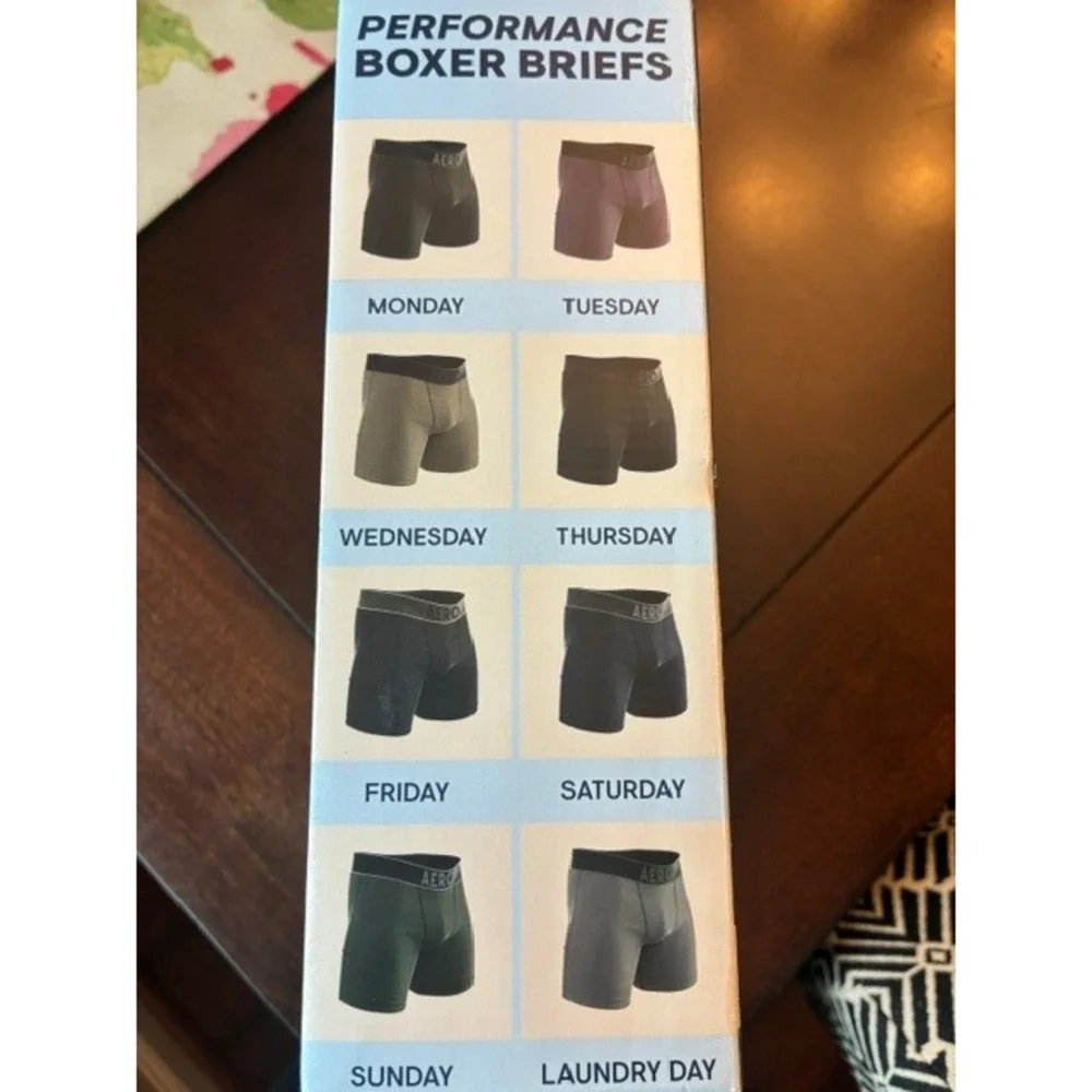 Aeropostale Boxer Briefs Men Large Multicolor New 8‎ Pack Performance Stretch